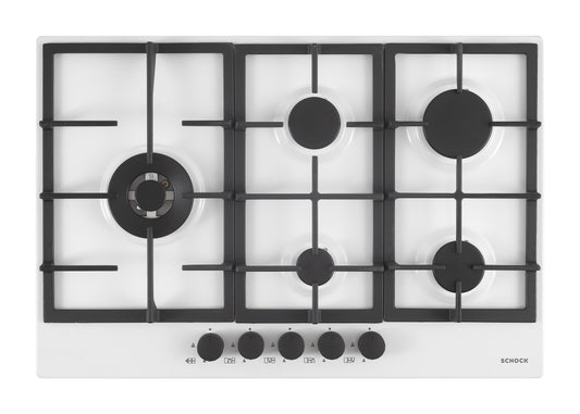 Schock STR85THWH | 5 FUOCHI GAS - TRIPLA CORONA LAT. 3,8 Kw _ACCENSIONE - VALVOLE DI SICUREZZA - GRI