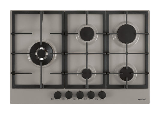 Schock STR85TH42 | 5 FUOCHI GAS - TRIPLA CORONA LAT. 3,8 Kw _ACCENSIONE - VALVOLE DI SICUREZZA - GRI
