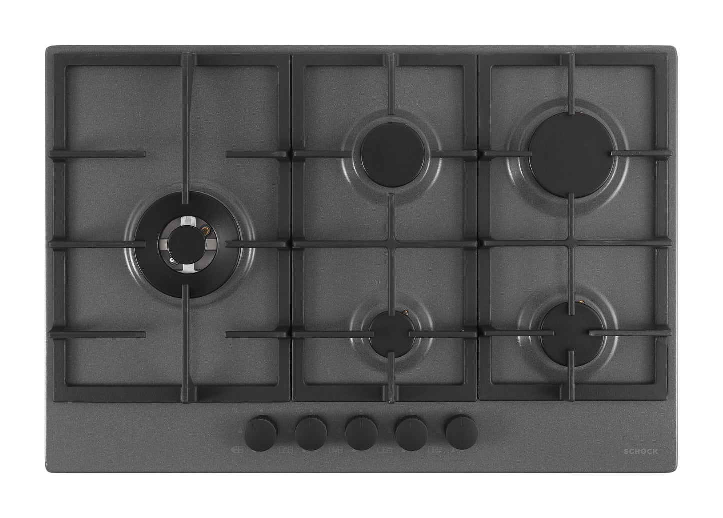 Schock STR85TH43 | 5 FUOCHI GAS - TRIPLA CORONA LAT. 3,8 Kw _ACCENSIONE - VALVOLE DI SICUREZZA - GRI