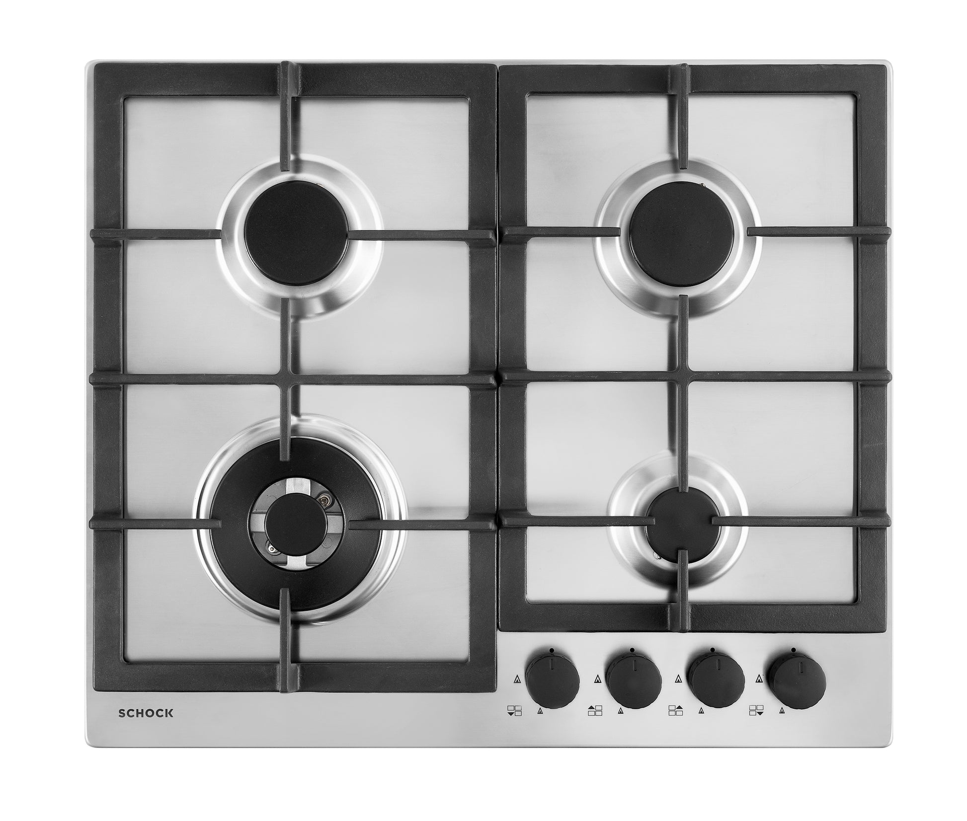 Schock STR64THIX | 4 FUOCHI GAS - TRIPLA CORONA 3,8 Kw _ACCENSIONE - VALVOLE DI SICUREZZA - GRIGLIE 