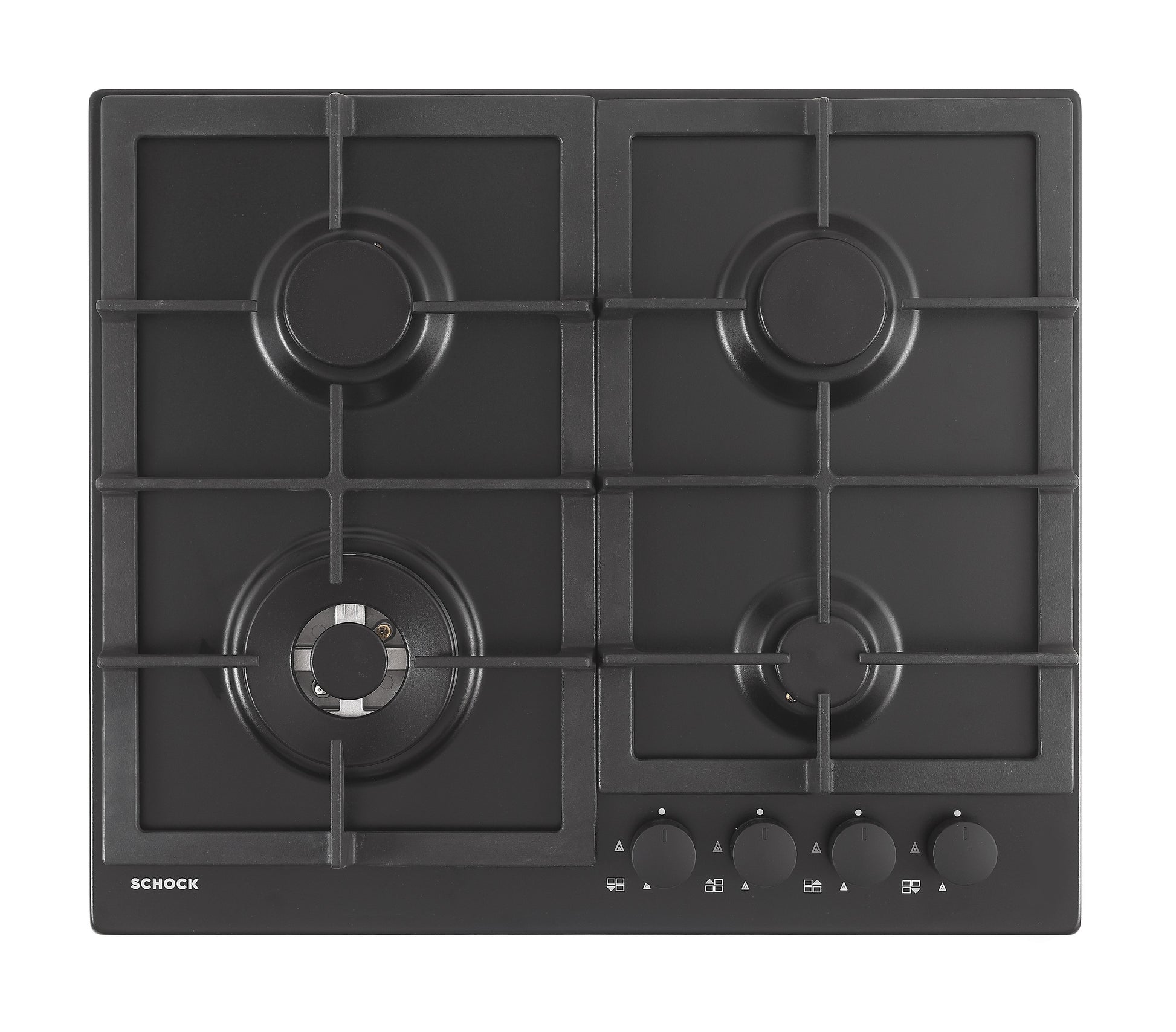 Schock STR64THBK | 4 FUOCHI GAS - TRIPLA CORONA 3,8 Kw _ACCENSIONE - VALVOLE DI SICUREZZA - GRIGLIE 