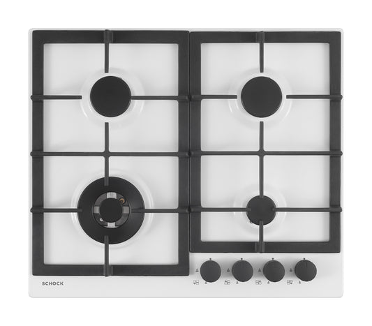 Schock STR64THWH | 4 FUOCHI GAS - TRIPLA CORONA 3,8 Kw _ACCENSIONE - VALVOLE DI SICUREZZA - GRIGLIE 