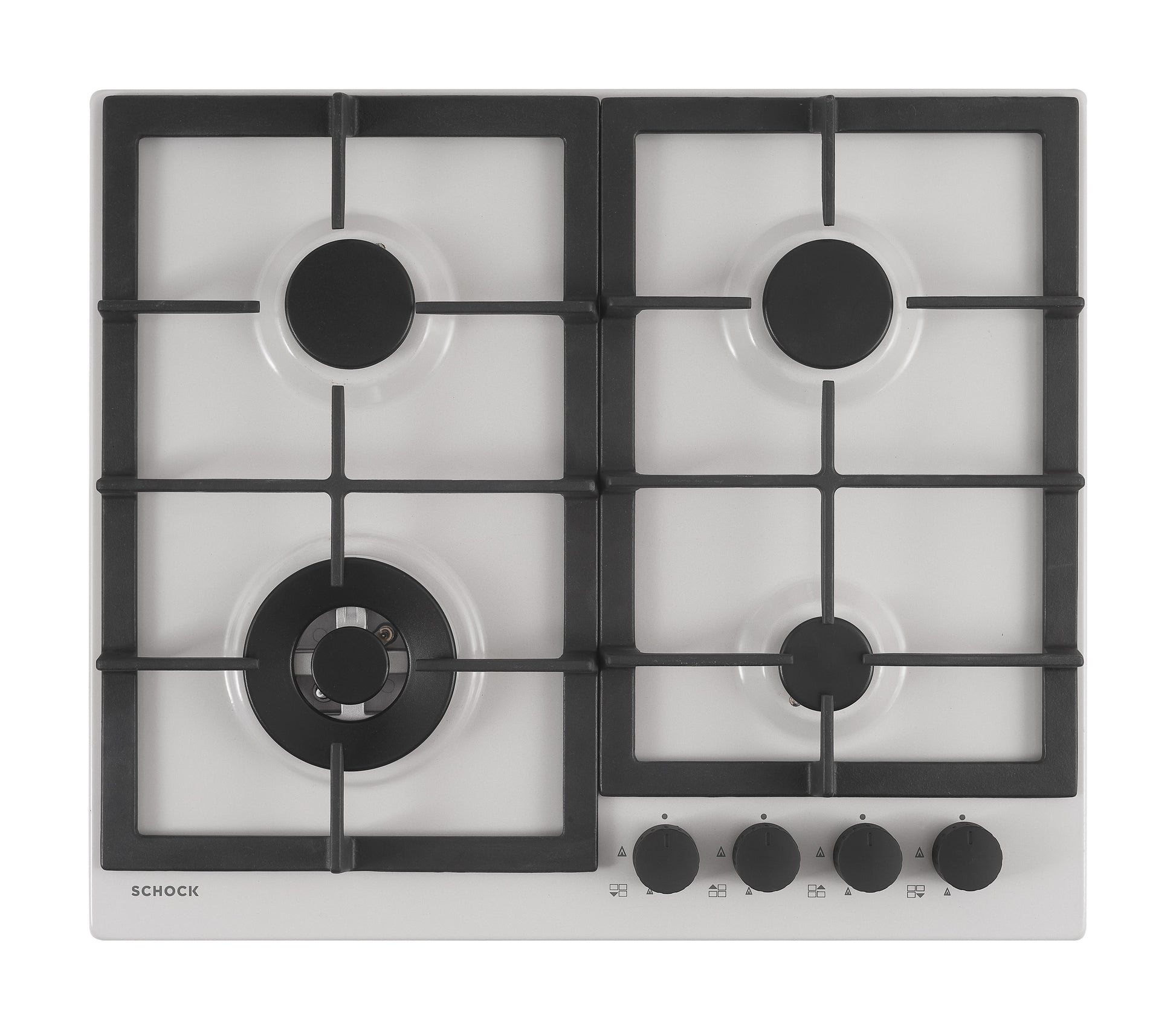 Schock STR64TH16 | 4 FUOCHI GAS - TRIPLA CORONA 3,8 Kw _ACCENSIONE - VALVOLE DI SICUREZZA - GRIGLIE 