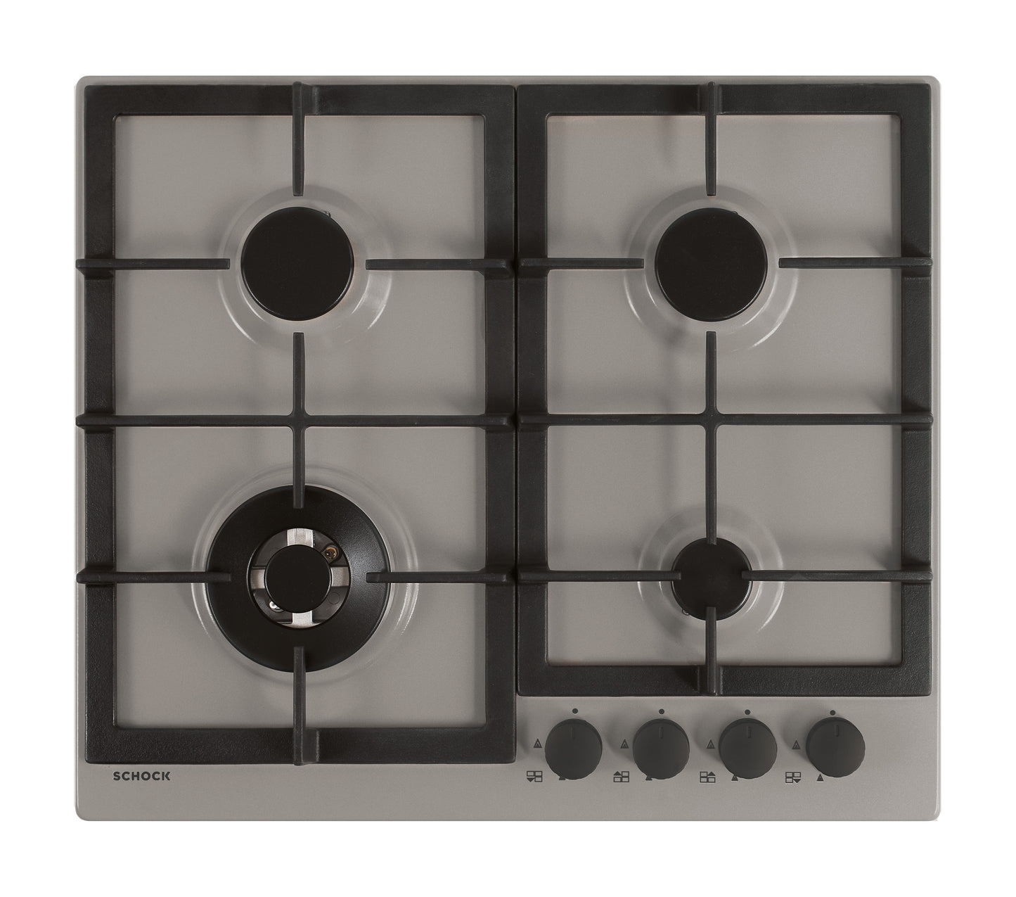 Schock STR64TH42 | 4 FUOCHI GAS - TRIPLA CORONA 3,8 Kw _ACCENSIONE - VALVOLE DI SICUREZZA - GRIGLIE 