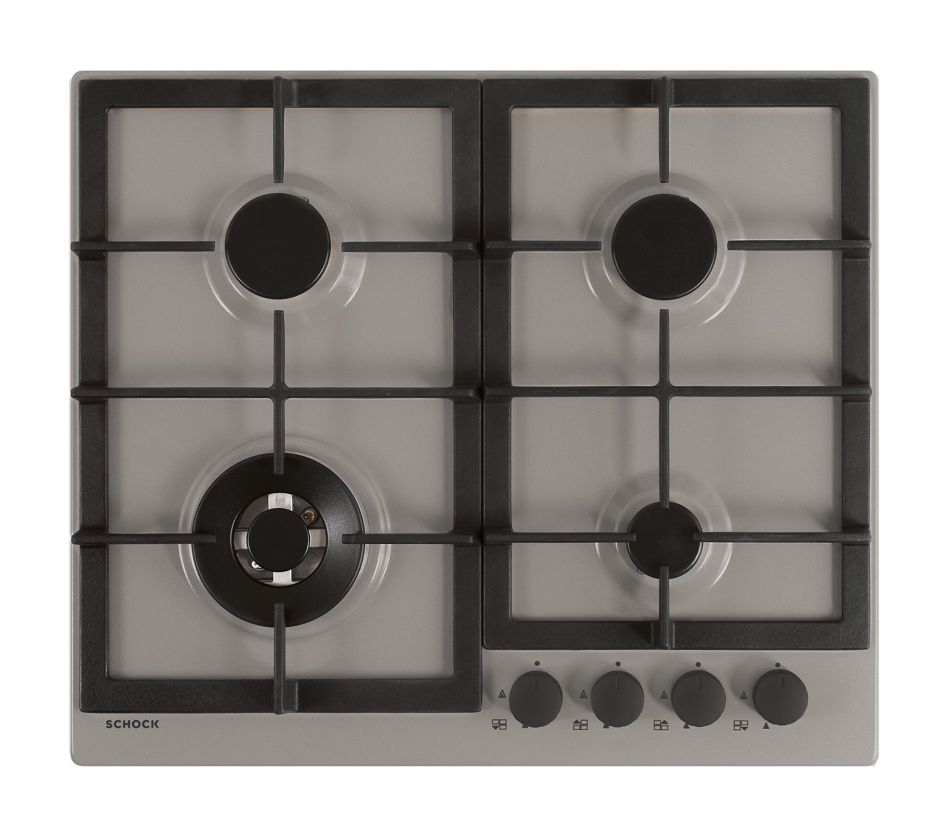 Schock STR64TH42 | 4 FUOCHI GAS - TRIPLA CORONA 3,8 Kw _ACCENSIONE - VALVOLE DI SICUREZZA - GRIGLIE 