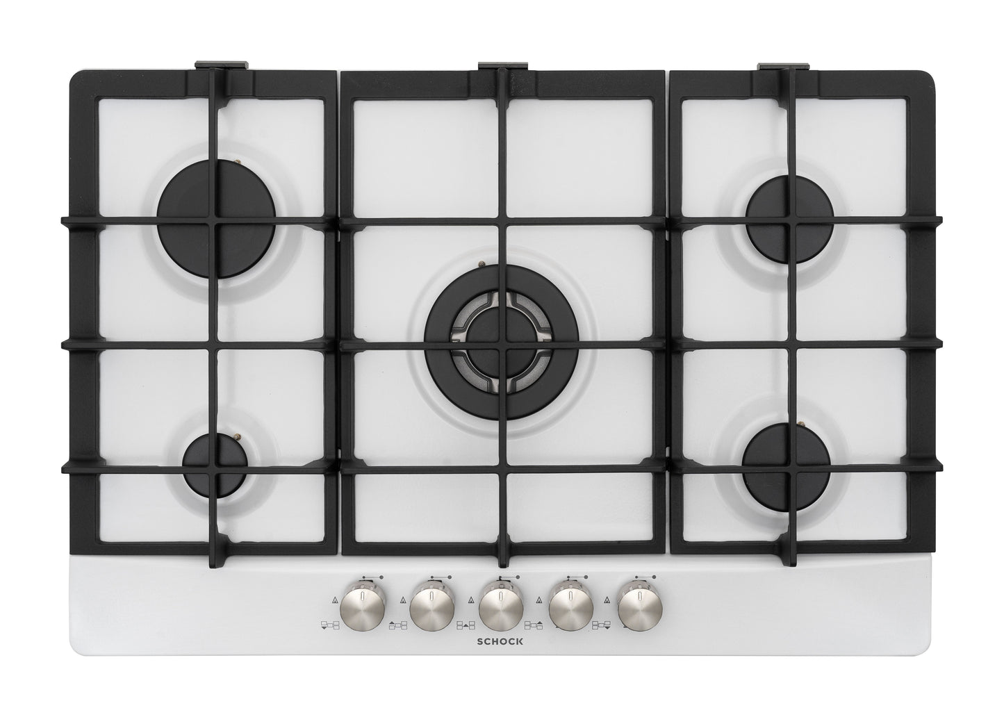 Schock STP855HWH | 5 FUOCHI GAS - TRIPLA CORONA 3,3 Kw  ACCENSIONE - VALVOLE DI SICUREZZA  GRIGLIE I