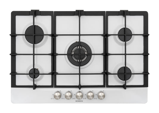 Schock STP855HWH | 5 FUOCHI GAS - TRIPLA CORONA 3,3 Kw  ACCENSIONE - VALVOLE DI SICUREZZA  GRIGLIE I