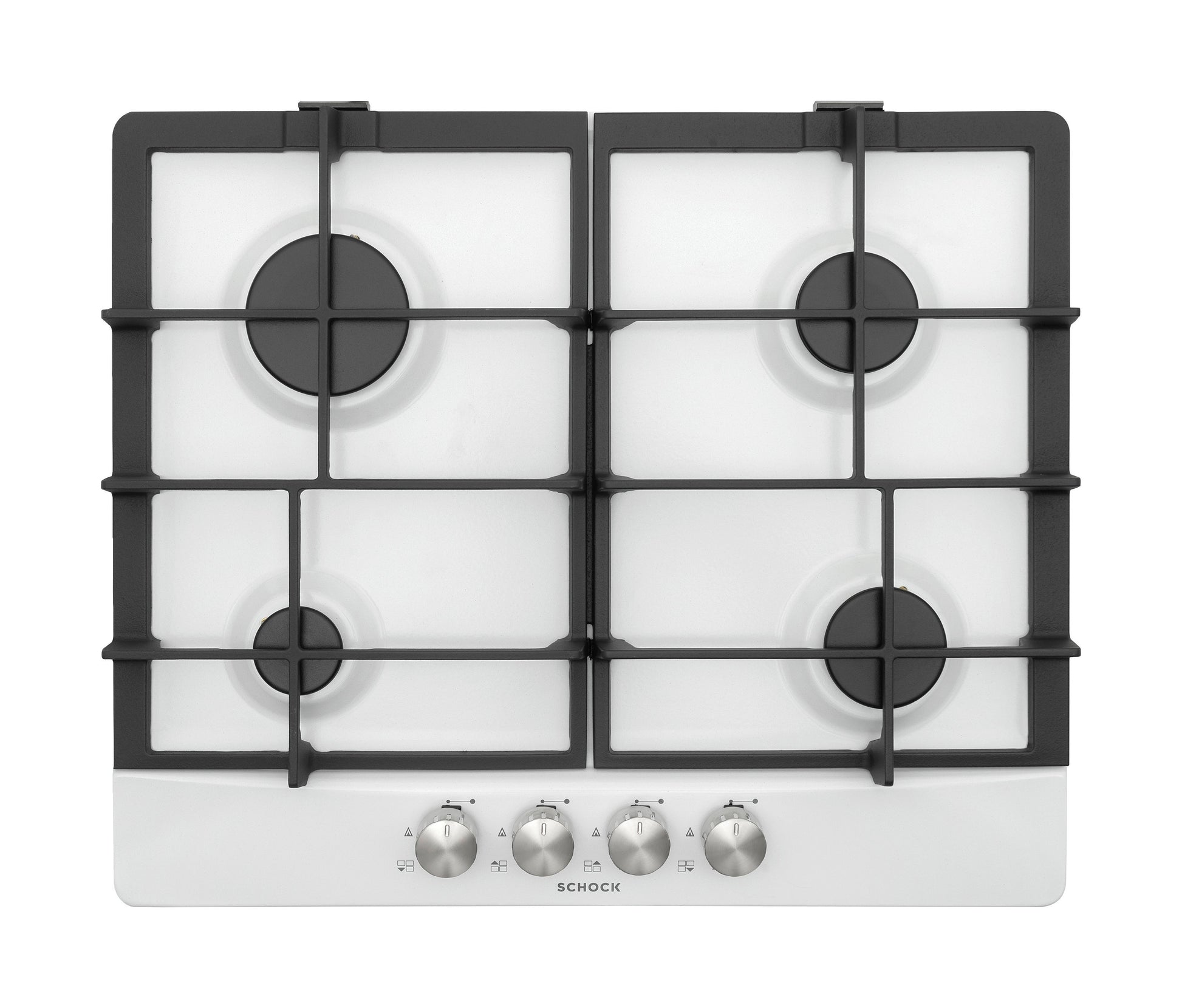 Schock STP64HWH | 4 FUOCHI GAS - ACCENSIONE - VALVOLE DI SICUREZZA - GRIGLIE IN GHISA_PIANALE SENZA 