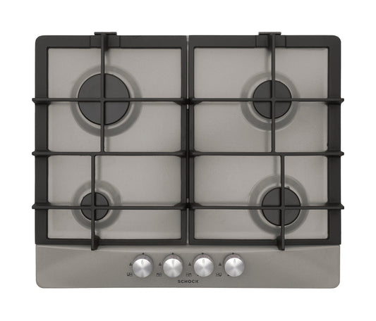 Schock STP64H42 | 4 FUOCHI GAS - ACCENSIONE - VALVOLE DI SICUREZZA - GRIGLIE IN GHISA_PIANALE SENZA 