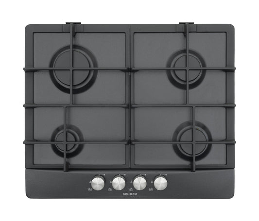Schock STP64H51 | 4 FUOCHI GAS - ACCENSIONE - VALVOLE DI SICUREZZA - GRIGLIE IN GHISA_PIANALE SENZA 