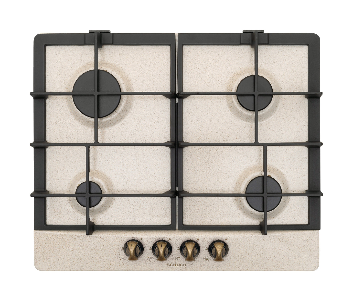 Schock STP64H58 | 4 FUOCHI GAS - ACCENSIONE - VALVOLE DI SICUREZZA - GRIGLIE IN GHISA_PIANALE SENZA 