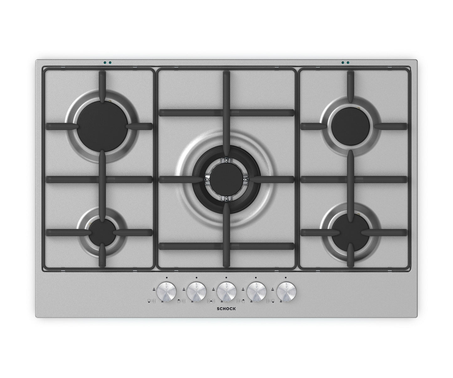 Schock STS855IX | 5 FUOCHI GAS - TRIPLA CORONA 3,8 Kw ACCENSIONE - VALVOLE DI SICUREZZA - GRIGLIE IN