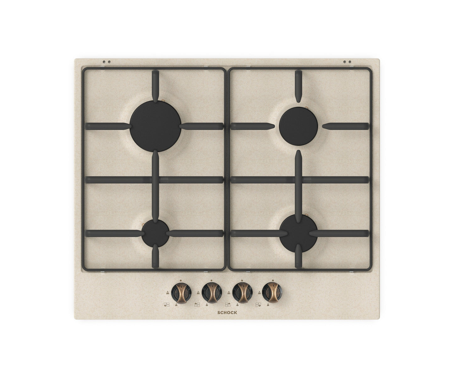 Schock STS6458- | 4 FUOCHI GAS - ACCENS. - VALV. DI SICUREZZA GRIGLIE IN PIATTINA MAGGIORATA FINITUR