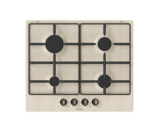 Schock STS6458- | 4 FUOCHI GAS - ACCENS. - VALV. DI SICUREZZA GRIGLIE IN PIATTINA MAGGIORATA FINITUR