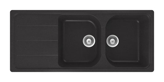 Schock FOMD200A51 | 2 VASCHE + GOCCIOLATOIO - REVERSIBILE | Cristalite | 1160x500 | ANTRACITE | Base