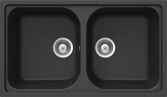 Schock FOMN200A13 | LAVELLO 2 VASCHE | Cristalite | 860x500 | NERO ASSOLUTO | Base 90 | PRODOTTI FUO