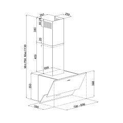 Silverline 3490.9.733.02 | cappe Oslo | parete | 90 cm | bianco | A | 648m3/h, 3 velocita', comandi 
