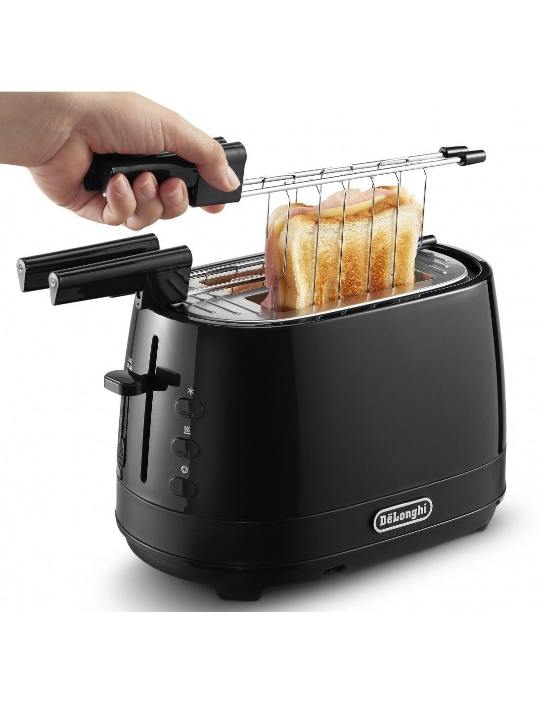 DE LONGHI PED CTLAP2203BK | CUCINA | COTTURA CIBI | TOSTAPANE/TOSTAFETTE | TOSTAPANE 550W 2SCOMP. NE