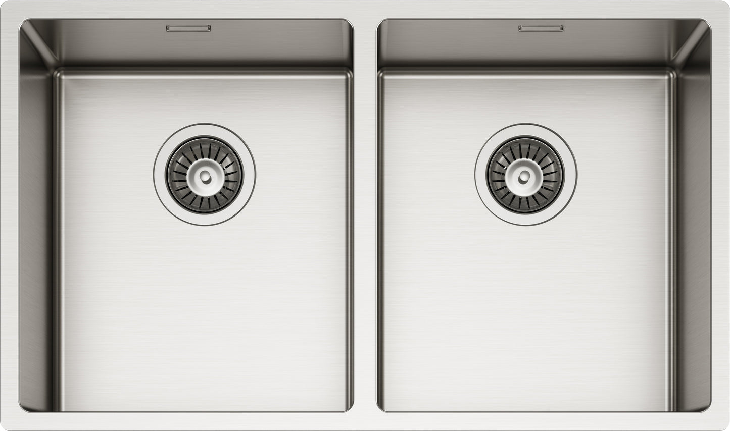 Schock TECN200 | 2 VASCHE 340x400 | Acciaio Inox 304 | 745X440 | INOX SPAZZOLATO | Base 80 | VASCHE 