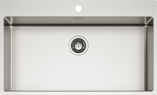 Schock TECPN100XXL | 1 VASCA 800x400 | Acciaio Inox 304 | 850X510 | INOX SPAZZOLATO | Base 90 | VASC