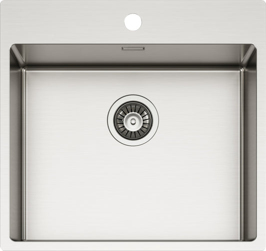 Schock TECPN100L | 1 VASCA 500x400 | Acciaio Inox 304 | 550X510 | INOX SPAZZOLATO | Base 60 | VASCHE