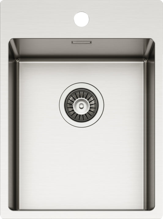 Schock TECPN100S | 1 VASCA 340x400 | Acciaio Inox 304 | 390x510 | INOX SPAZZOLATO | Base 45 | VASCHE