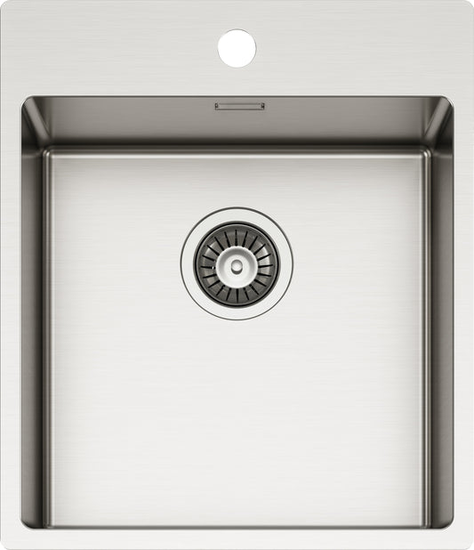 Schock TECPN100 | 1 VASCA 400x400 | Acciaio Inox 304 | 450x510 | INOX SPAZZOLATO | Base 50 | VASCHE 