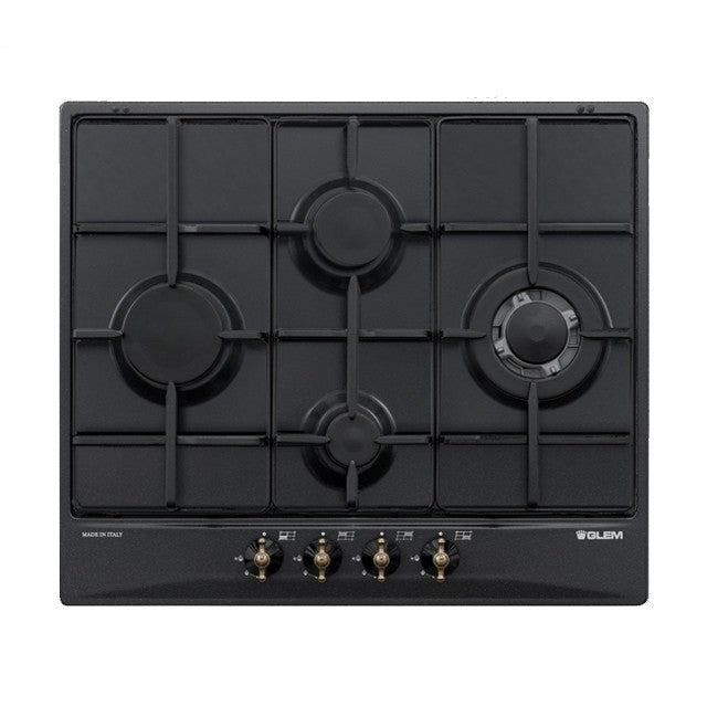 GLEM GAS GT645AN | PIANI COTTURA  A GAS | 60 | ANTRACITE | ROMBO 3 f.gas + 1 tripla corona - comandi