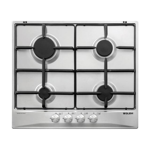 GLEM GAS GT64IX- | PIANI COTTURA  A GAS | 60 | INOX | 4 fuochi gas - comandi frontali - accensione s