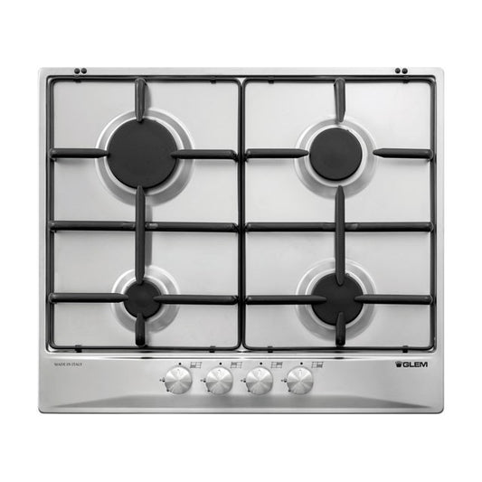 GLEM GAS GT64IX- | PIANI COTTURA  A GAS | 60 | INOX | 4 fuochi gas - comandi frontali - accensione s