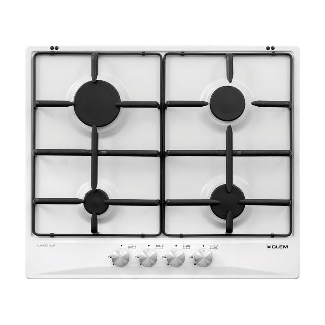 GLEM GAS GT64WH- | PIANI COTTURA  A GAS | 60 | BIANCO | 4 fuochi gas - comandi frontali - accensione