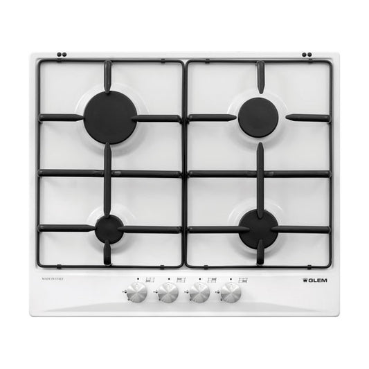 GLEM GAS GT64WH- | PIANI COTTURA  A GAS | 60 | BIANCO | 4 fuochi gas - comandi frontali - accensione