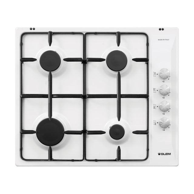 GLEM GAS GTL64WH- | PIANI COTTURA  A GAS | 60 | BIANCO  | 4 fuochi gas - comandi laterali - accensio