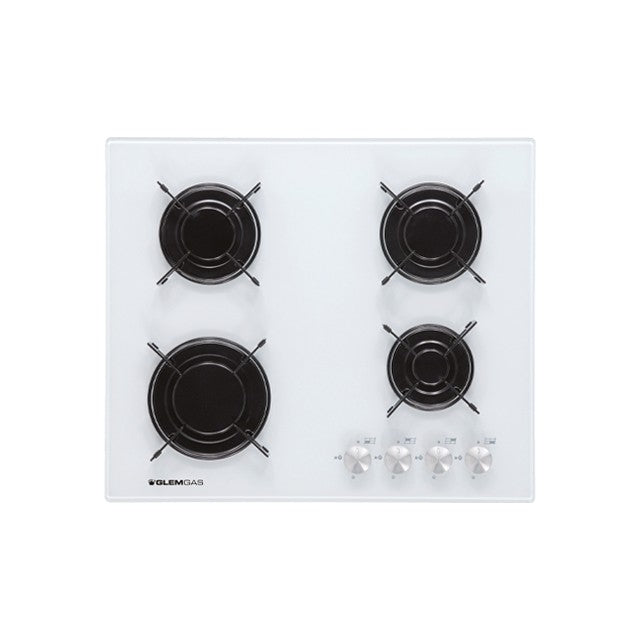 GLEM GAS GV64WH- | PIANI COTTURA IN CRISTALLO TEMPERATO A GAS | 60 | BIANCO | 60x50 cm - 4 fuochi ga