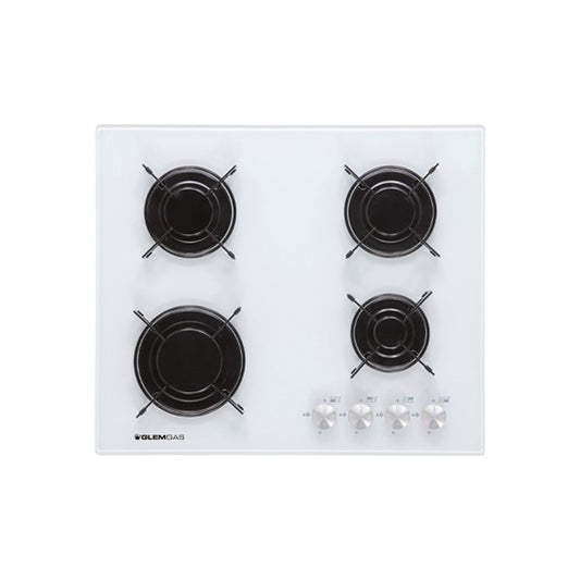 GLEM GAS GV64WH- | PIANI COTTURA IN CRISTALLO TEMPERATO A GAS | 60 | BIANCO | 60x50 cm - 4 fuochi ga