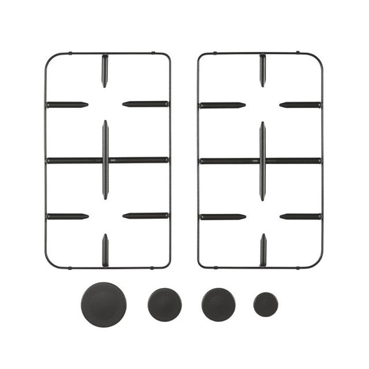 GLEM GAS 9N60MAT- | ACCESSORI PIANI COTTURA | 60 | NERO | kit 2 griglie + coprispartifiamma mat per 