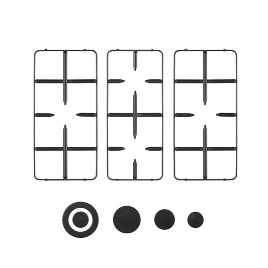 GLEM GAS 9N68MAT- | ACCESSORI PIANI COTTURA | 60 | NERO | kit 3 griglie + coprispartifiamma mat per 