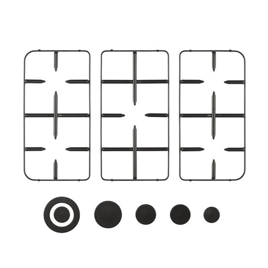 GLEM GAS 9N70MAT- | ACCESSORI PIANI COTTURA | 70 | NERO | kit 3 griglie + coprispartifiamma mat per 