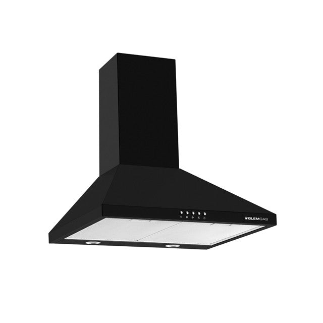 GLEM GAS GHP645BK | CAPPE A PARETE | 60 | NERO | Camino - 1 Motore -  Tre velocita' - portata di asp