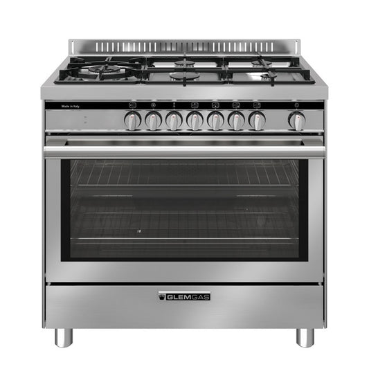 GLEM GAS ST96TMI | CUCINE SPECIALISTA ST | 90X60_TUTTO FORNO | INOX | 4 f.gas + 1 tripla corona HP.C