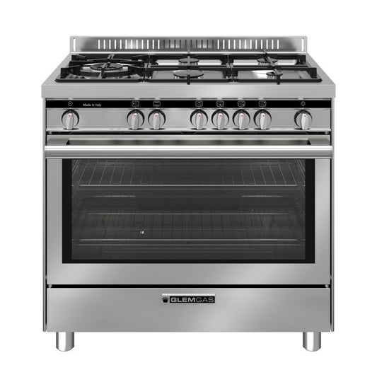 GLEM GAS ST96TVI | CUCINE SPECIALISTA ST | 90X60_TUTTO FORNO | INOX | 4 f.gas + 1 tripla corona HP.C