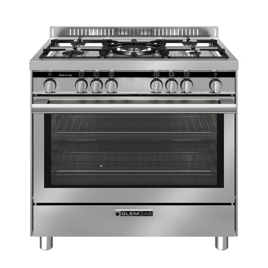 GLEM GAS ST965VI | CUCINE SPECIALISTA ST | 90X60_TUTTO FORNO | INOX | 4 f.gas + 1 tripla corona HP.C