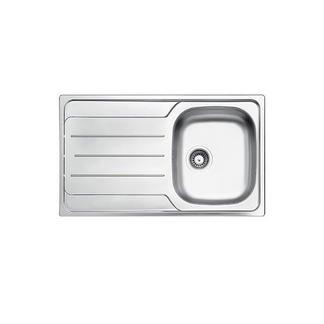 GLEM GAS L1G86XD3 | LAVELLI INOX | 86 | INOX | 1 vasca dx + gocciolatoio - pilette 3'1/2 - profondit