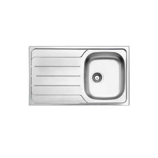 GLEM GAS L1G86XD3 | LAVELLI INOX | 86 | INOX | 1 vasca dx + gocciolatoio - pilette 3'1/2 - profondit