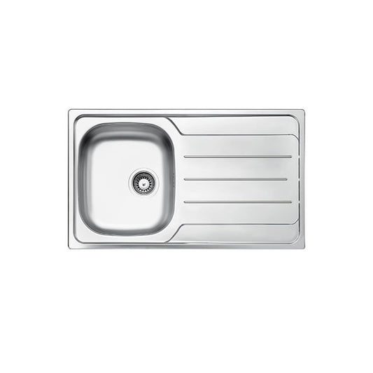 GLEM GAS L1G86XS3 | LAVELLI INOX | 86 | INOX | 1 vasca sx + gocciolatoio  - pilette 3'1/2 - profondi