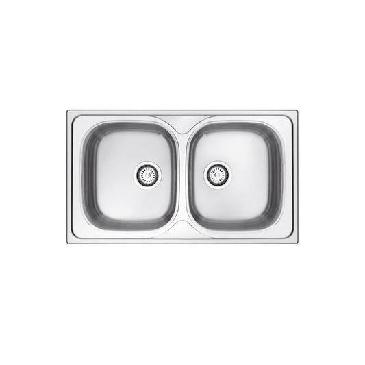 GLEM GAS GL286IX | LAVELLI INOX | 86 | INOX | 2 vasche -pilette 3'1/2 profondita' 14 cm