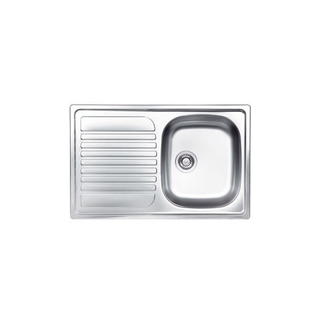 GLEM GAS GL179XD | LAVELLI INOX | 79 | INOX | 1 vasca dx + gocciolatoio - pilette 3'1/2 - profondita