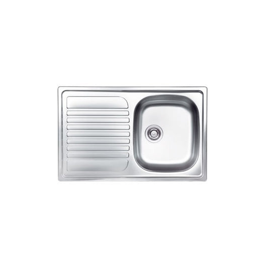 GLEM GAS GL179XD | LAVELLI INOX | 79 | INOX | 1 vasca dx + gocciolatoio - pilette 3'1/2 - profondita