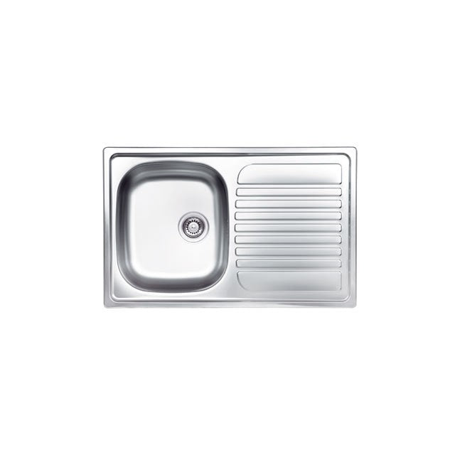 GLEM GAS GL179XS | LAVELLI INOX | 79 | INOX | 1 vasca sx + gocciolatoio - pilette 3'1/2 - profondita