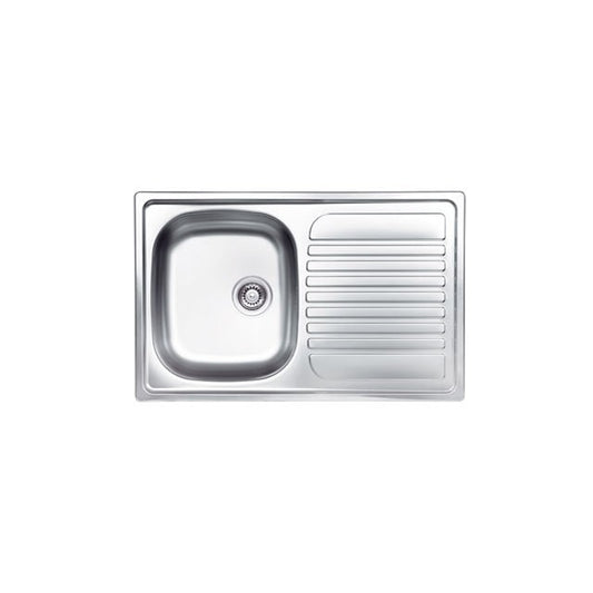 GLEM GAS GL179XS | LAVELLI INOX | 79 | INOX | 1 vasca sx + gocciolatoio - pilette 3'1/2 - profondita